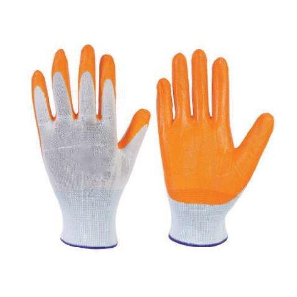 AK-HP-04 Nitrile Palm-Coated Precision Handling Gloves (Black / Orange)