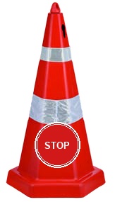AK-804 Road Safety Cone (Rubber Base)