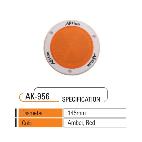 AK-956 Road Reflector with Rim (145mm)